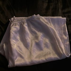 white silk lingerie pants